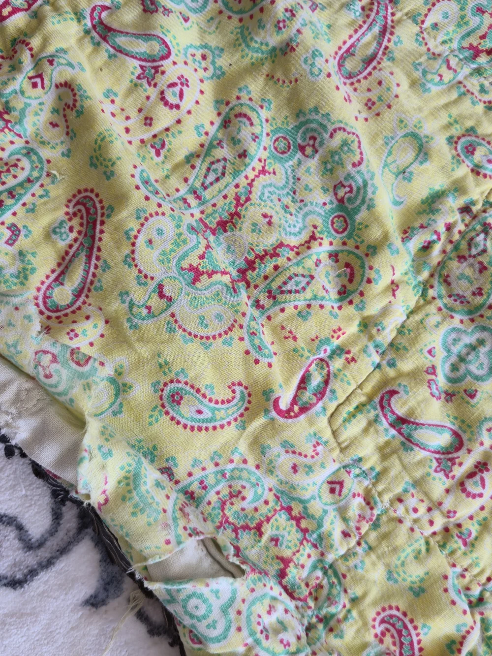 Vintage 30s 40s Quilt on Quilt Patched Over Cutter Craft 63x76 Heavy 6lb